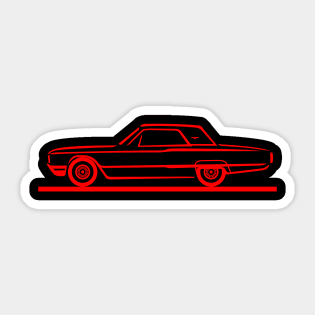 1964 Ford Thunderbird Hard Top Red Sticker by PauHanaDesign